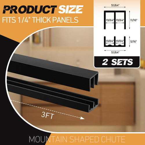 2 Sets Plastic Sliding Door Track Set T55263