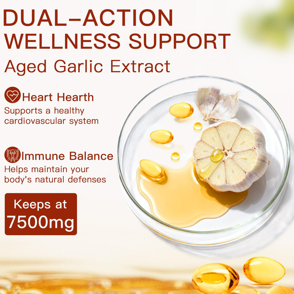 7500mg Organic Garlic Capsules Supplement, Vegetarian, Non-GMO, 300 Count X1627