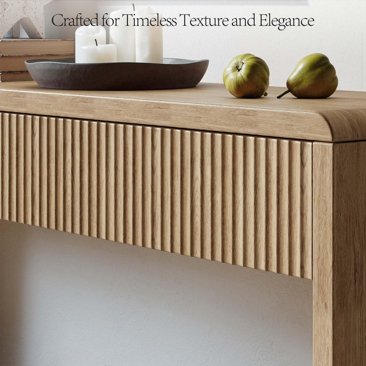 59'' Oak Console Table with Drawers V656