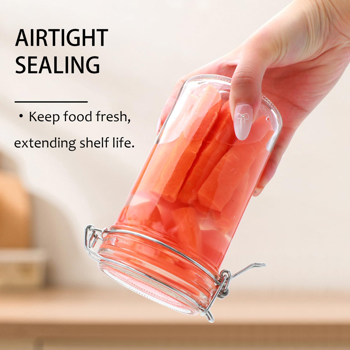 16 oz Glass Jars with Airtight Lid J344