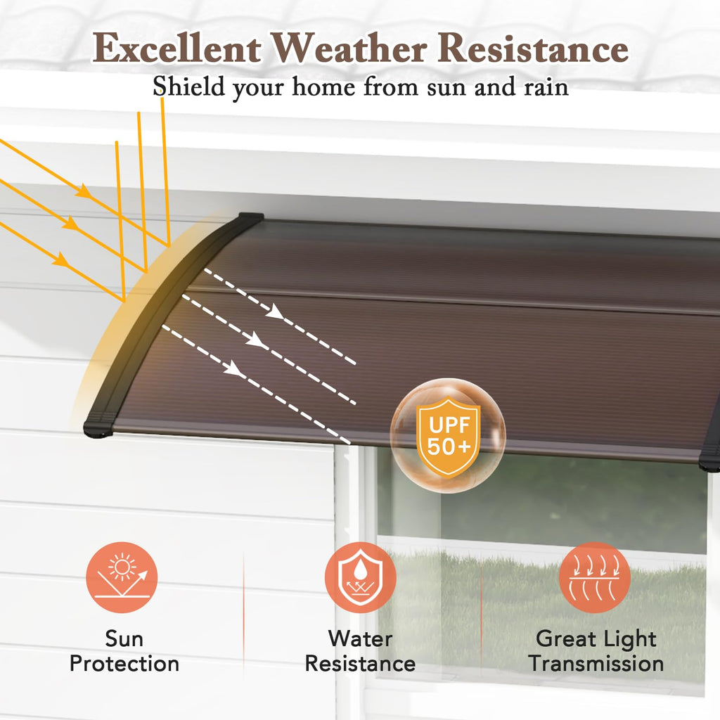 46" x 38" Polycarbonate Door Awning Canopy W425614