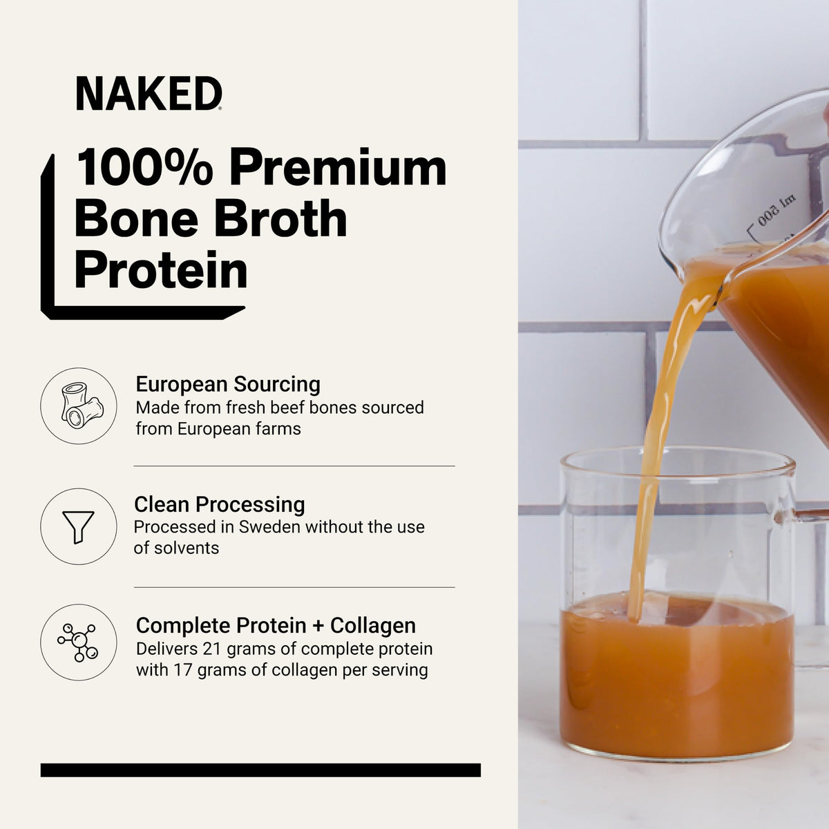 Beef Bone Broth Protein Powder 21G Protein 17G Collagen Unflavored C326838