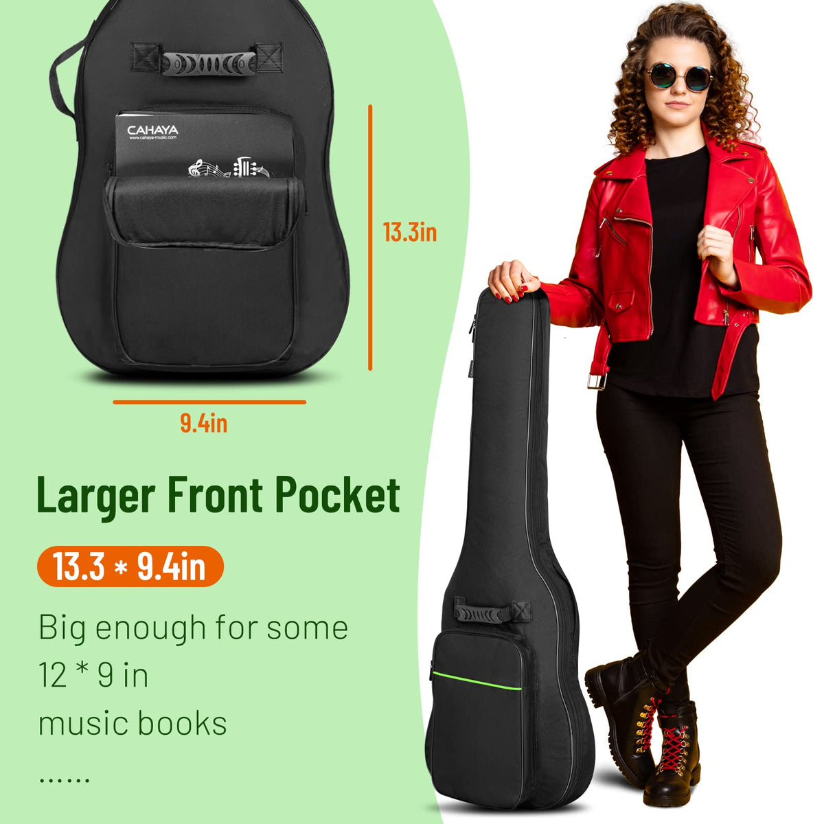 Electric Guitar Bag 0.3in Padded Green J840