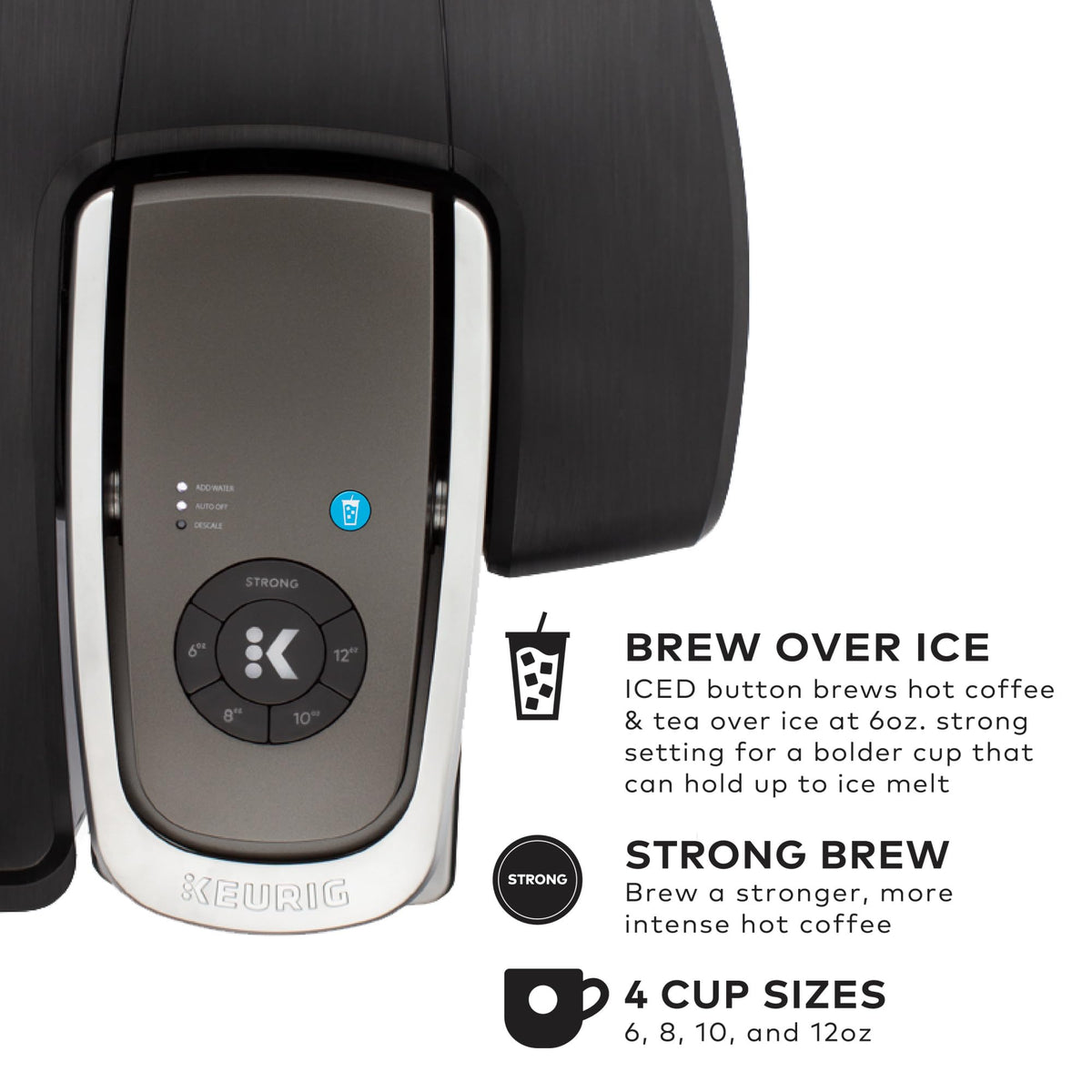 Single Serve Coffee Maker, 96 oz Water Reservoir, Black F9755