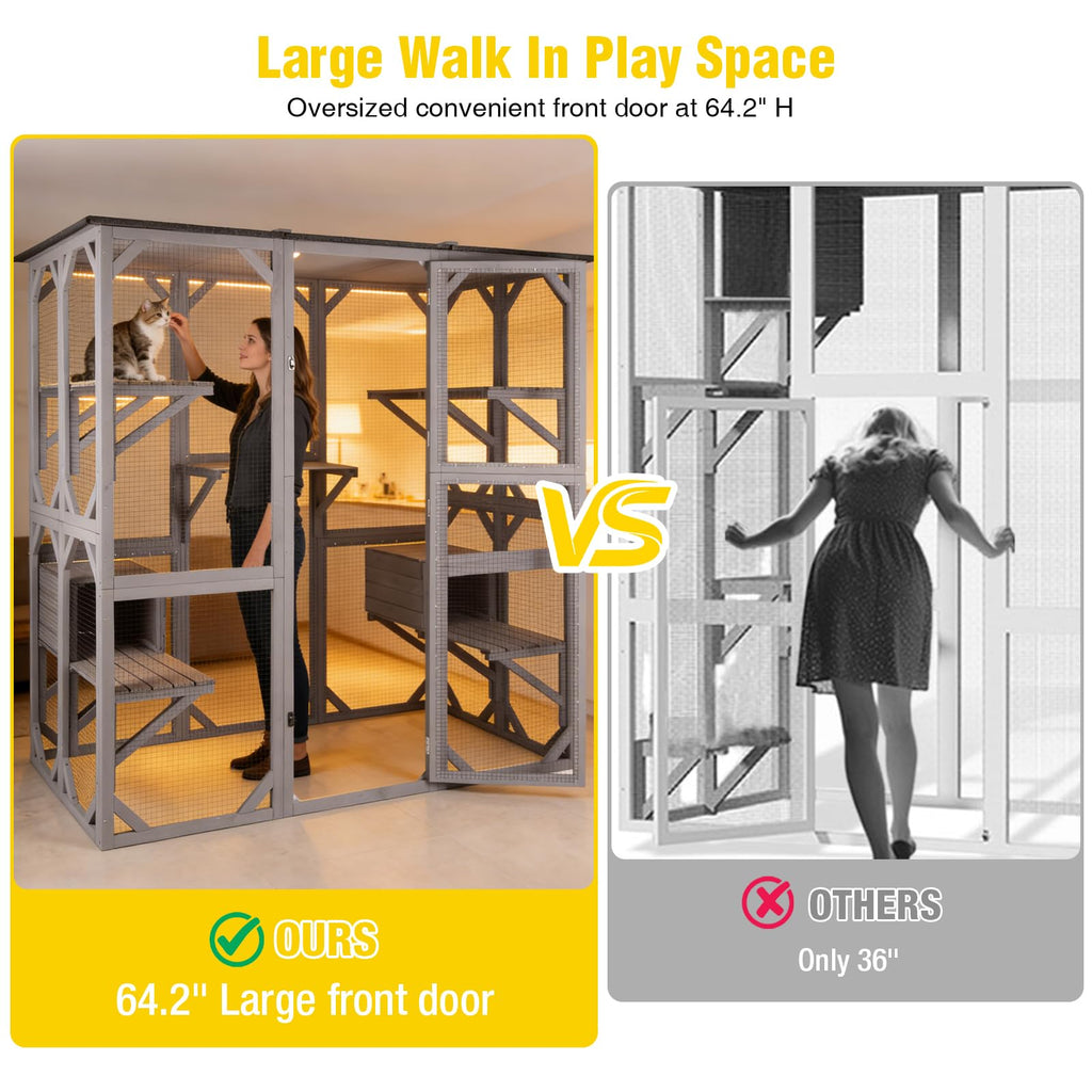 Extra Large 5-Level Outdoor Cat Enclosure with Cover F141897
