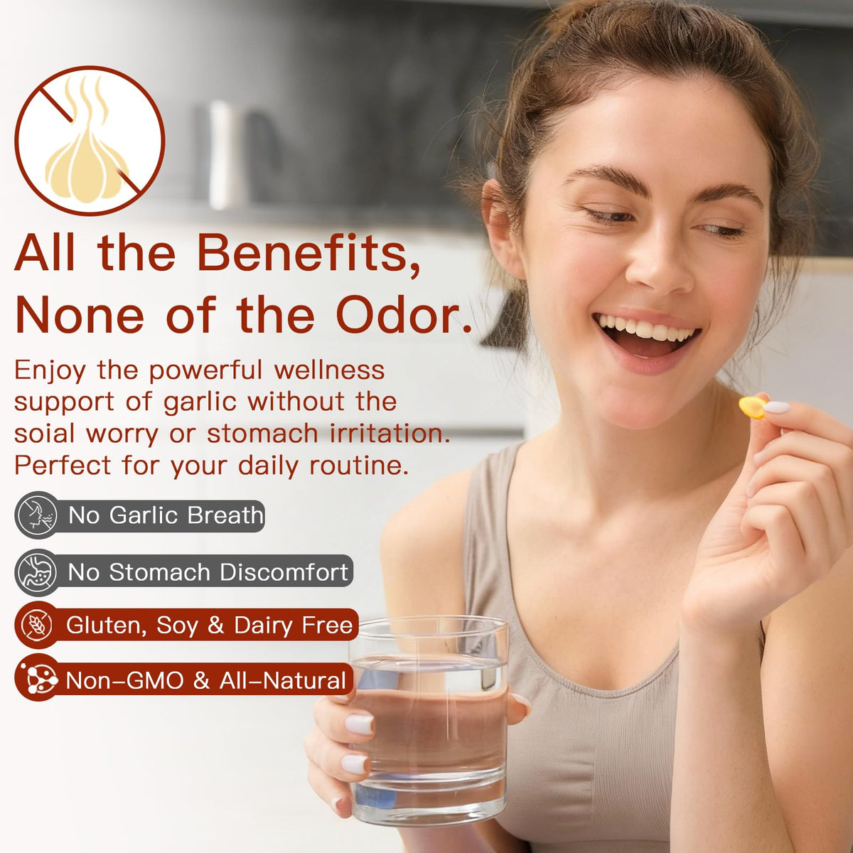 7500mg Organic Garlic Capsules Supplement, Vegetarian, Non-GMO, 300 Count X1627