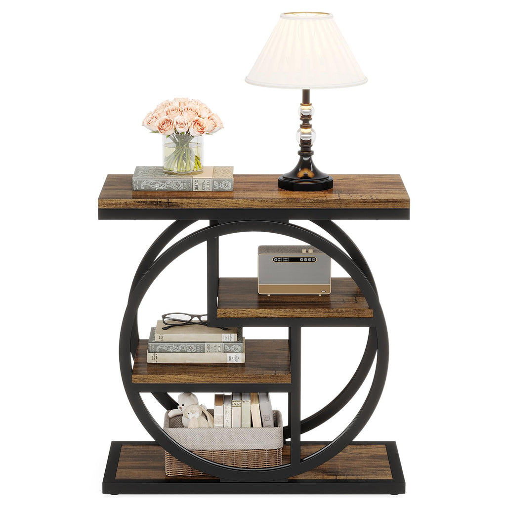 4-Tier Narrow Side Table with Storage Shelves M7473