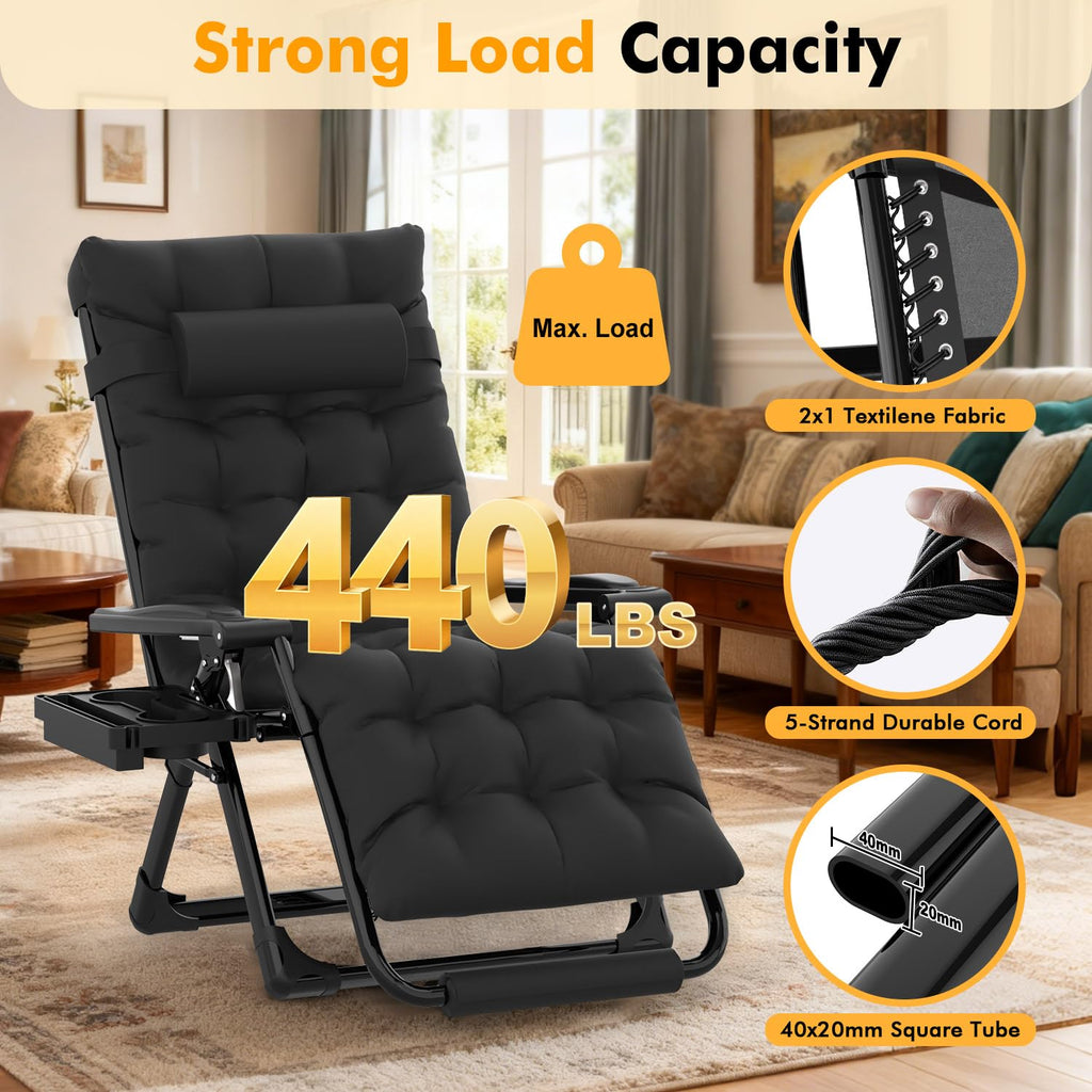 Oversized Zero Gravity Chair XL Black C696