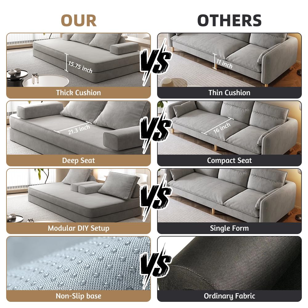 Light Gray Convertible Sofa Bed A411644