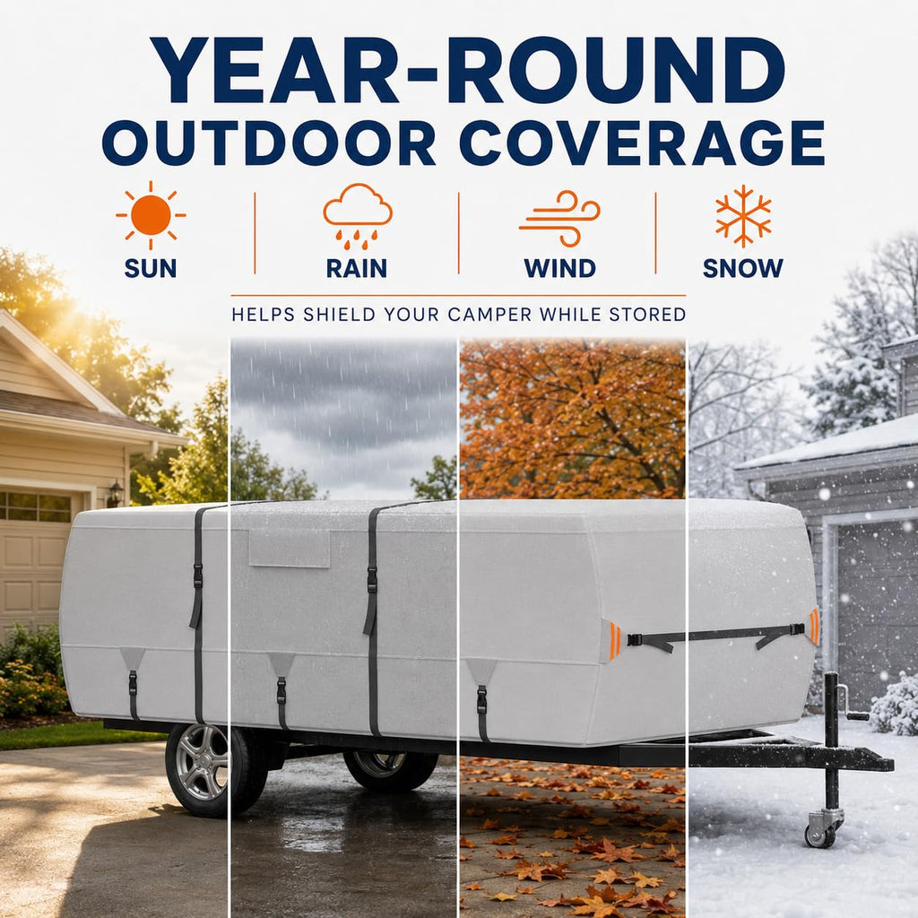 Water-Resistant Pop Up Camper Cover with Straps E7968