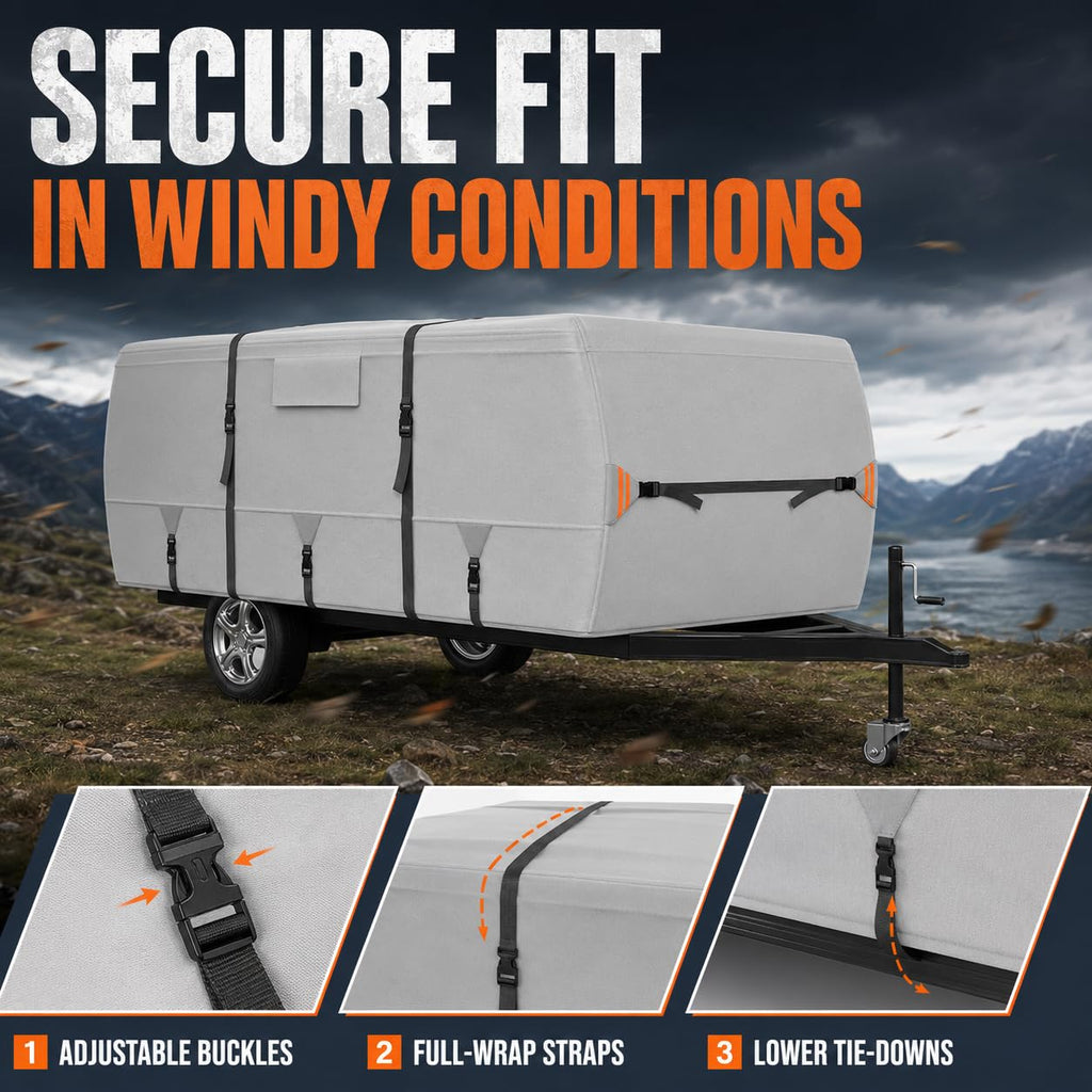 Water-Resistant Pop Up Camper Cover with Straps E7968