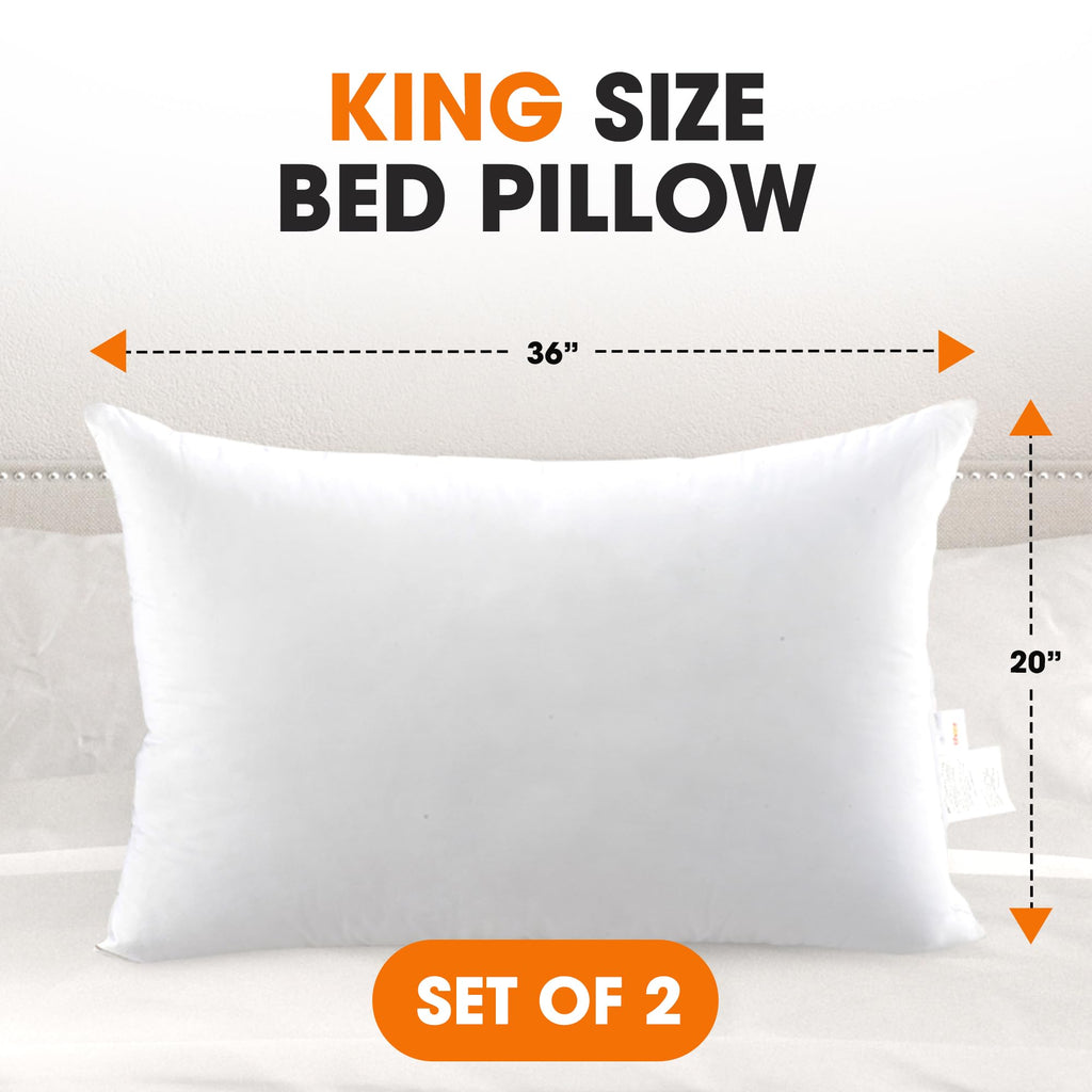 King Size Down Alternative Bed Pillows Set of 2 B589