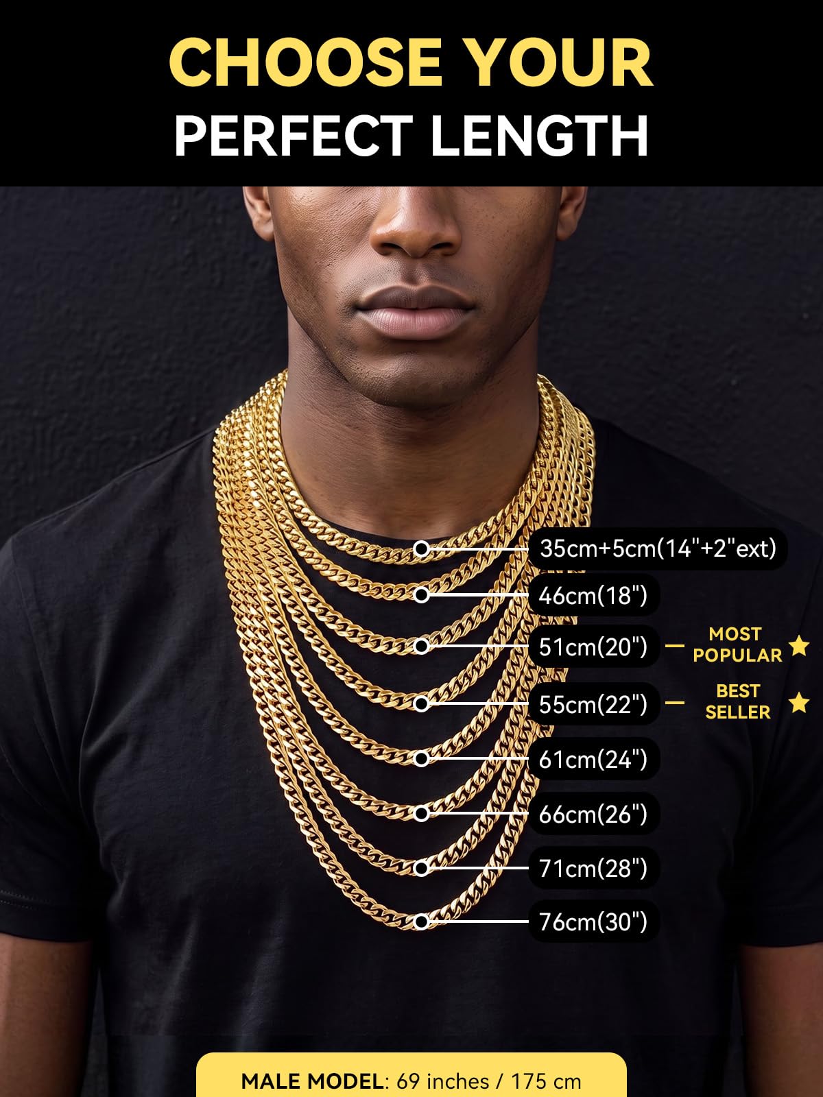 Stainless Steel Cuban Link Chain Necklace K24535