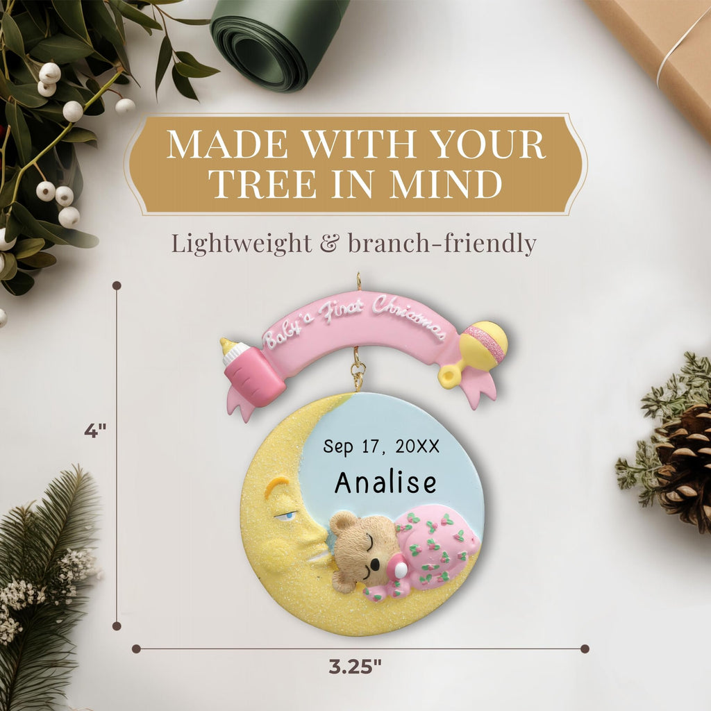 Pink Teddy Baby's First Christmas Ornament 2026 G5461