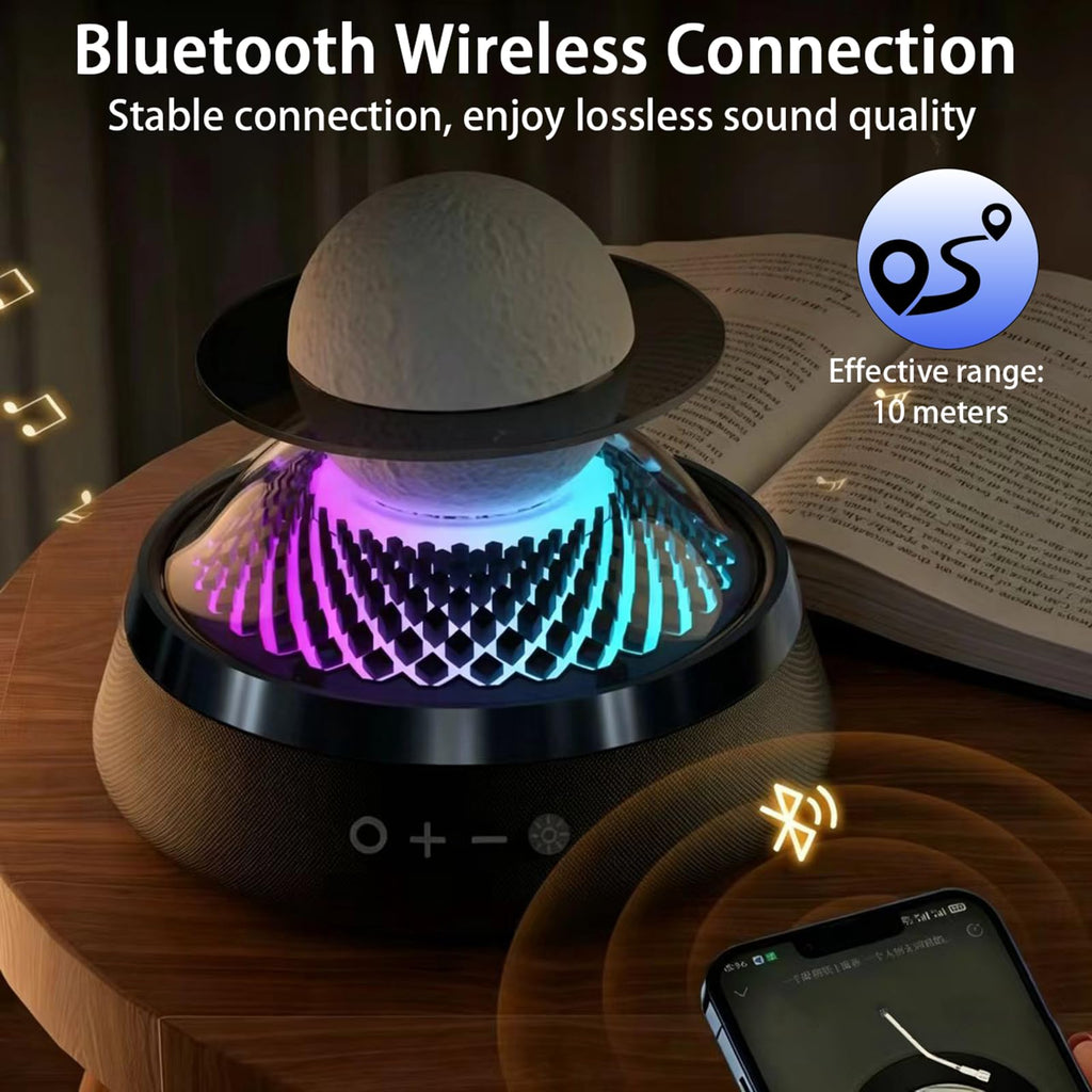 Black Portable Bluetooth Speaker with LED Night Light and Essential Oil Diffuser Z687545