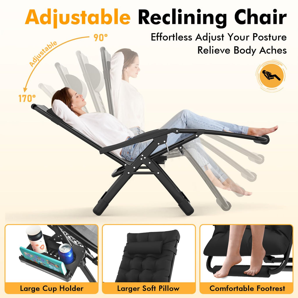 Oversized Zero Gravity Chair XL Black C696