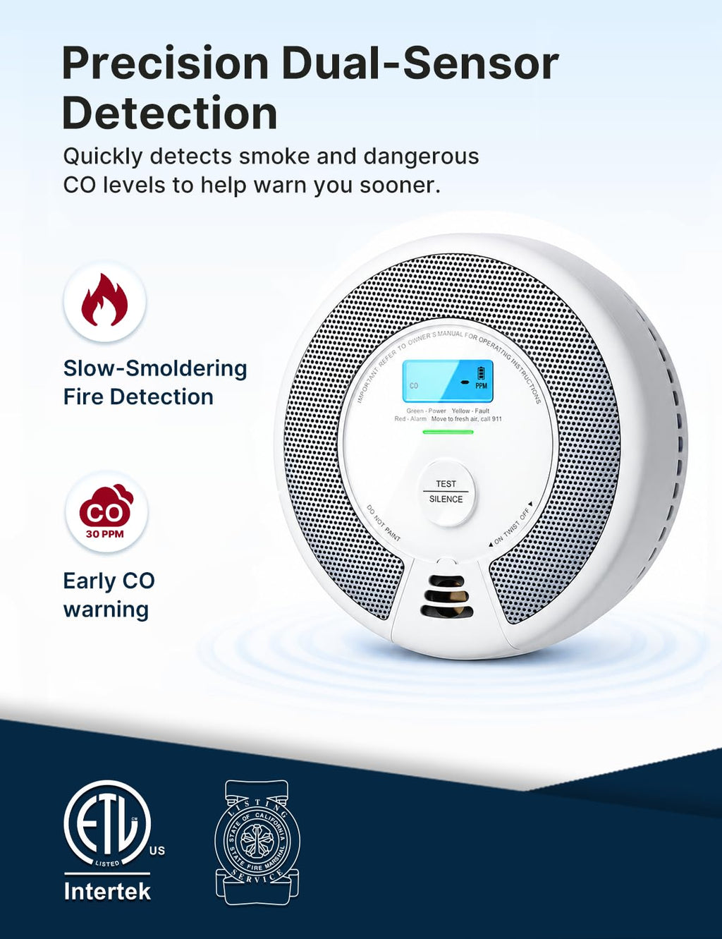 Interconnected Smoke and CO Detector 3-Pack G363