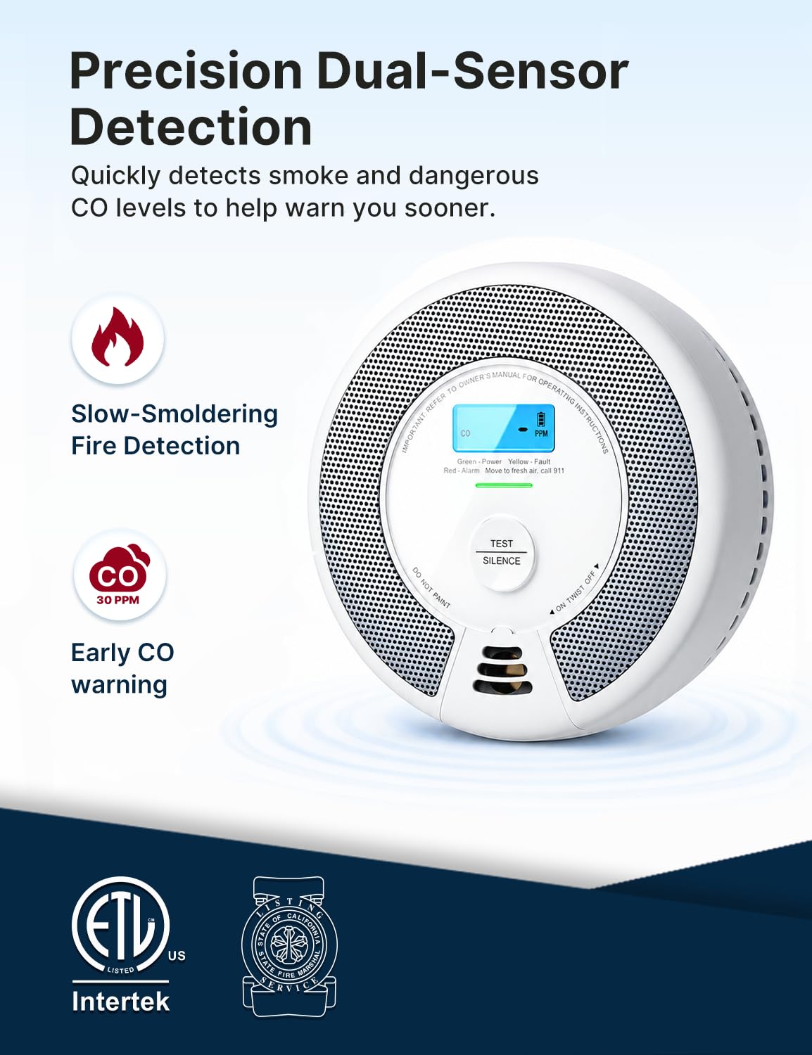 Interconnected Smoke and CO Detector 3-Pack G363