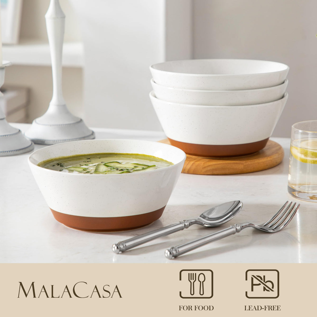 Ceramic Soup Bowls Set of 4 Q9704
