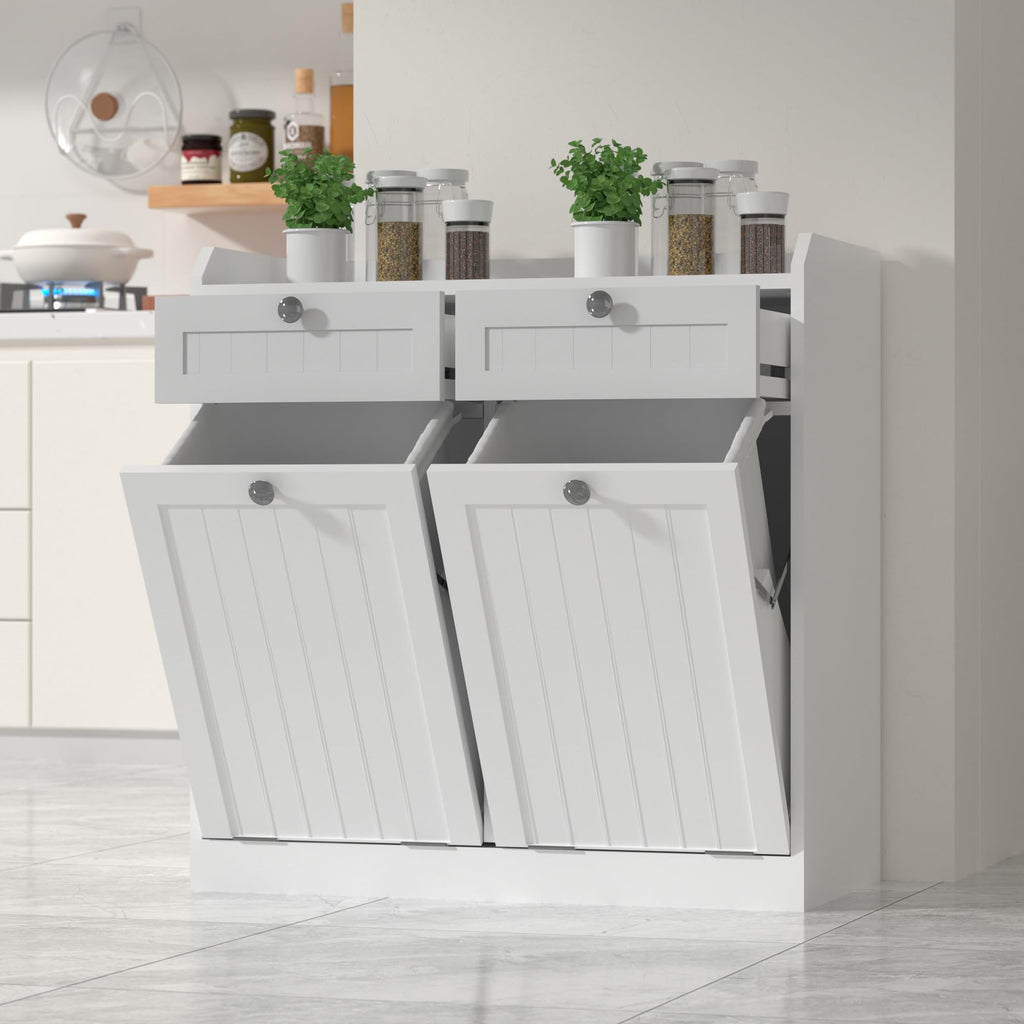8 Gallon Double Tilt Out Trash Can Cabinet L828