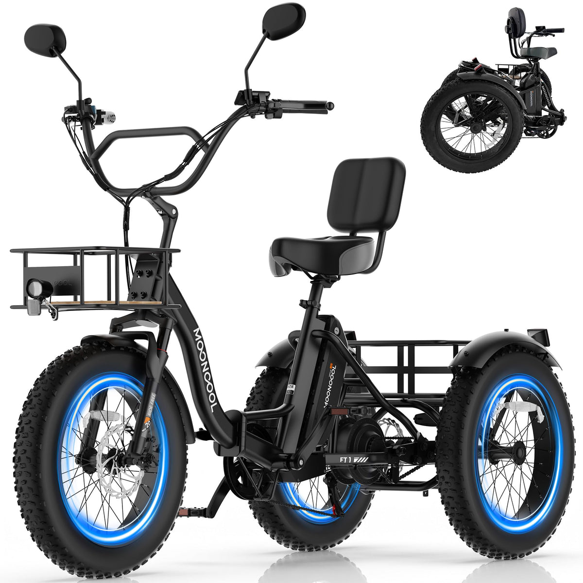 20" Fat Tire 7 Speed Folding Electric Trike I54066