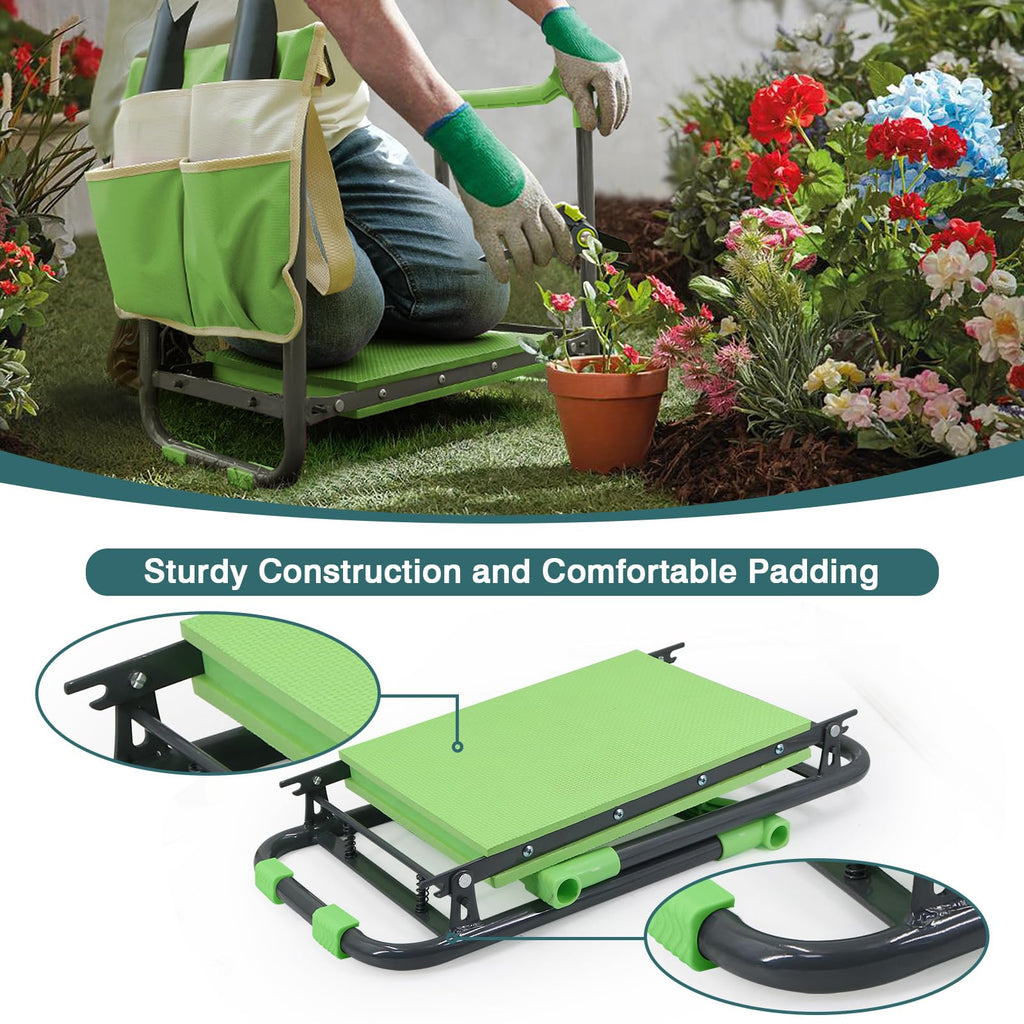 Foldable Garden Kneeler and Seat with Tool Storage Pouch M55212