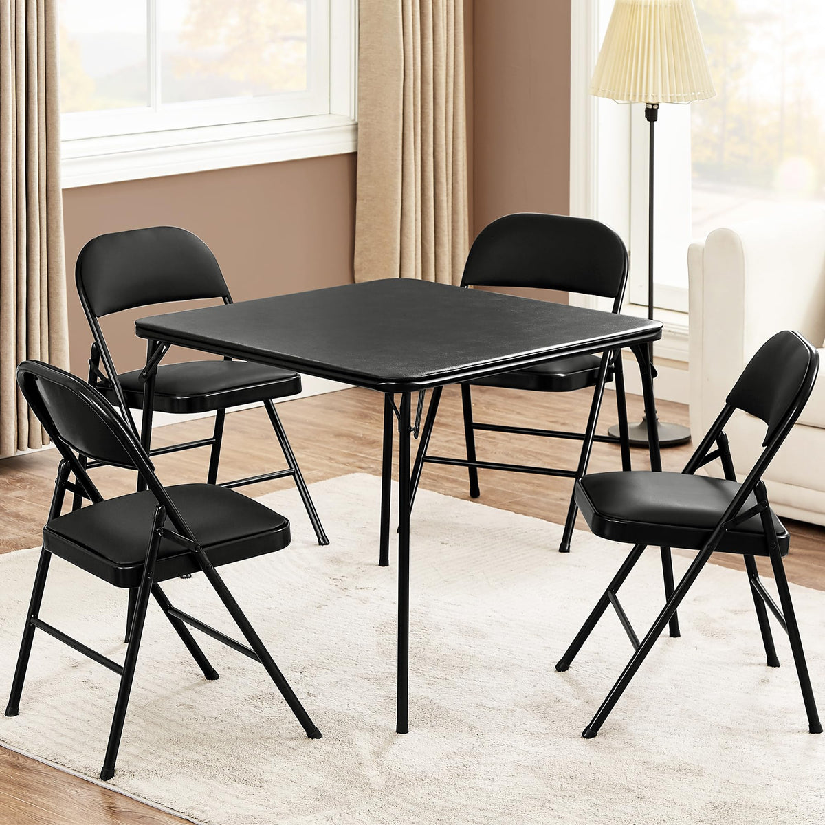 34'' Black Folding Card Table R9415