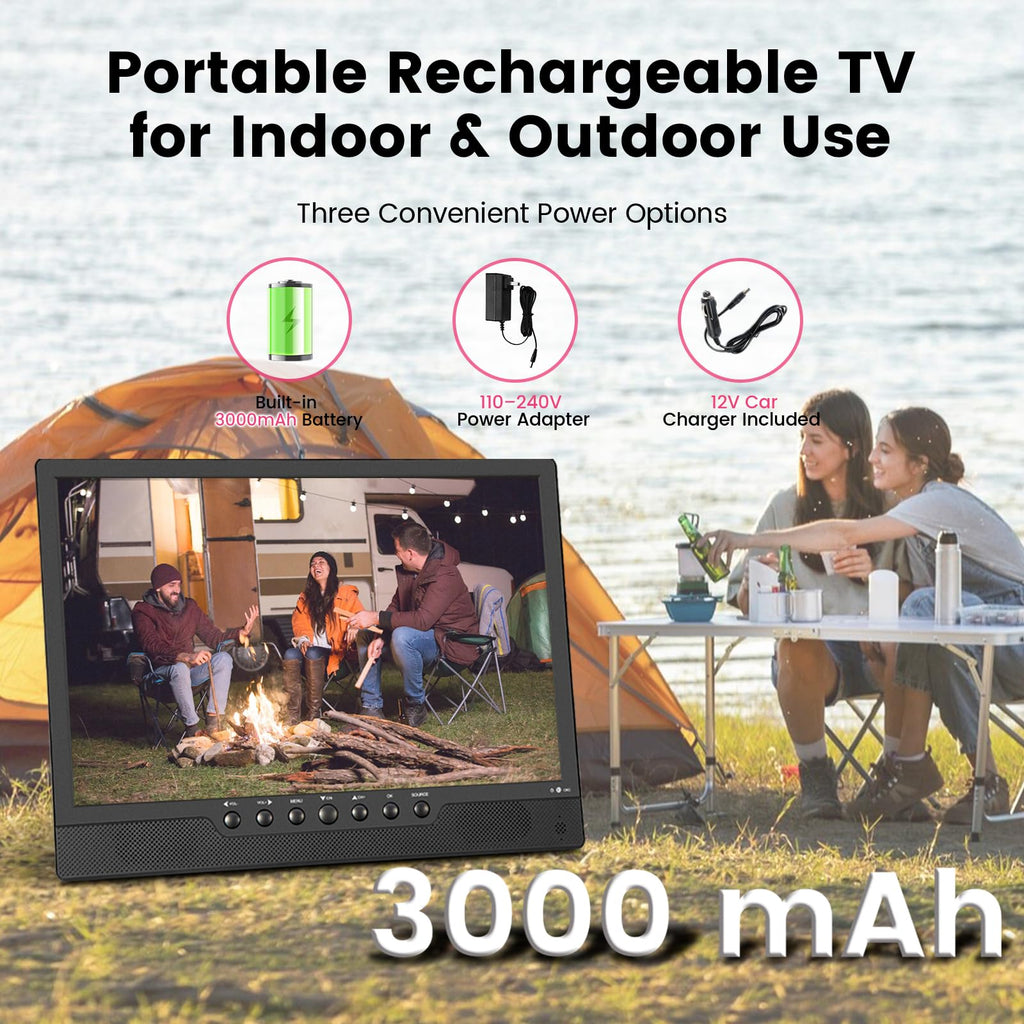 14 Inch Portable Rechargeable TV with Built-in Battery W1403