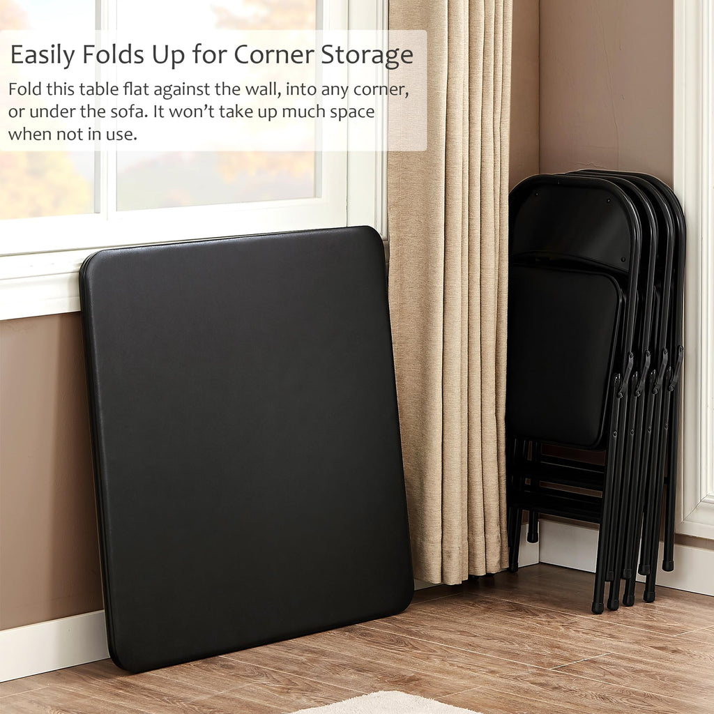 34'' Black Folding Card Table R9415