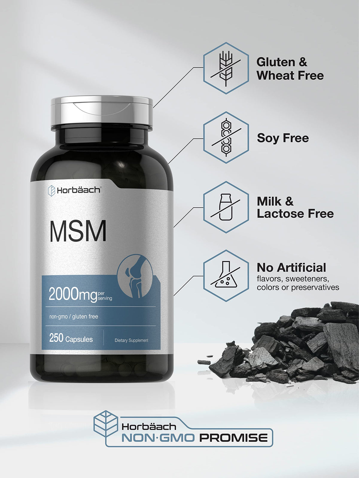 MSM Methylsulfonylmethane 2000mg 250 Capsules J4186