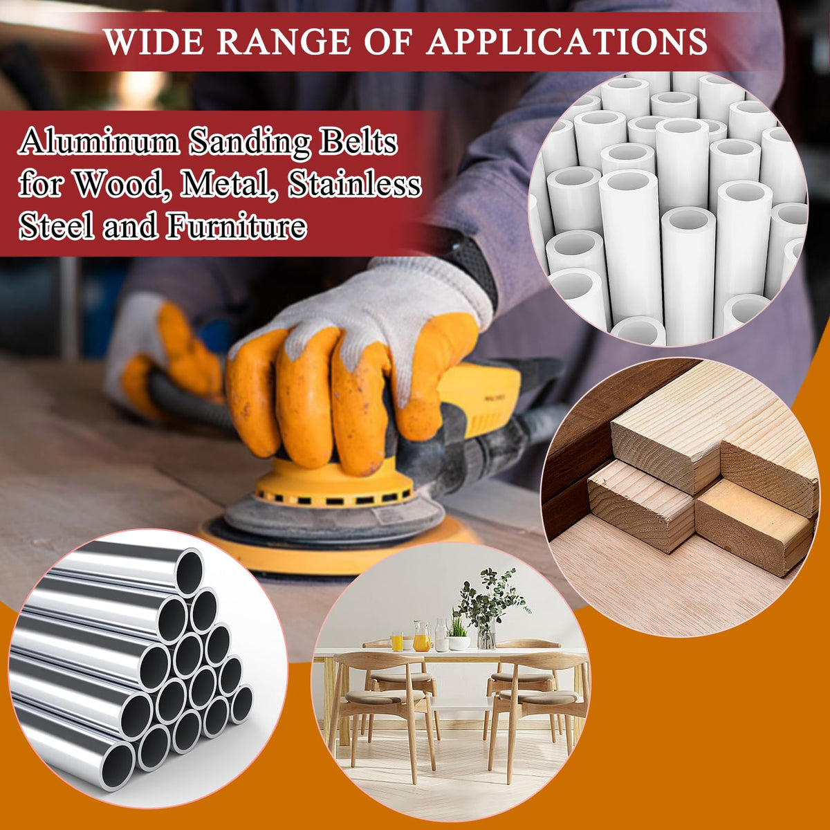 4 x 36 inch 11 Pc Sanding Belts and 6" Self Stick Sanding Disc Set B705