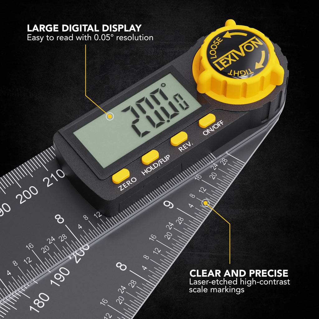 Aluminum Digital Angle Finder Gauge 10-inch 250mm Protractor N34663