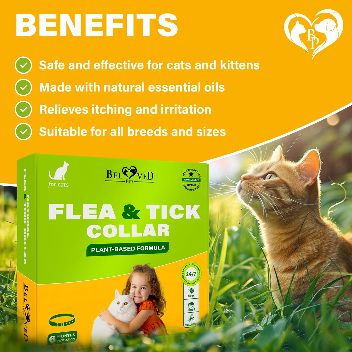 Natural Flea & Tick Collar for Cats 1 Pack R55809