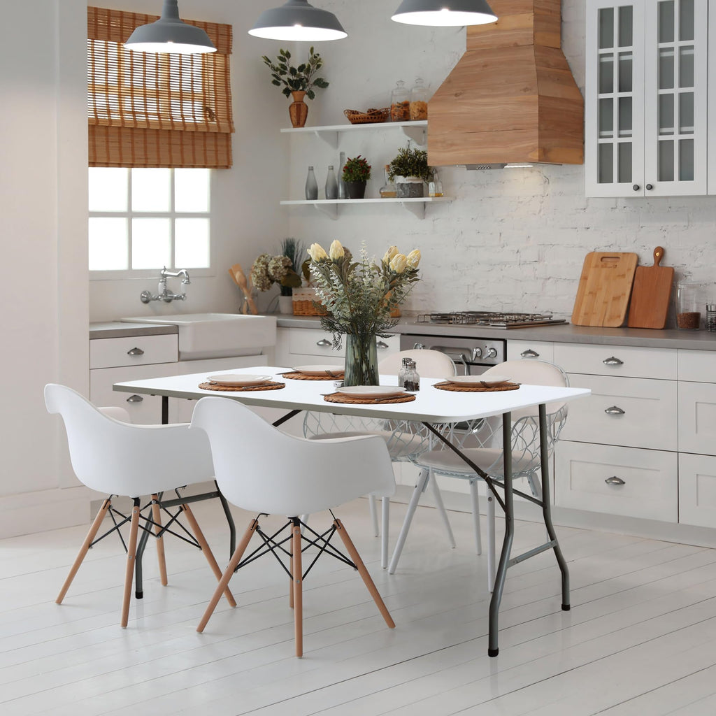 White 6FT Foldable Plastic Table V2254
