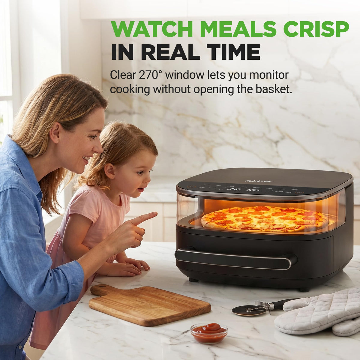 6 Quart Extra Large Air Fryer with 11-in-1 Cooking Presets Grey P996095