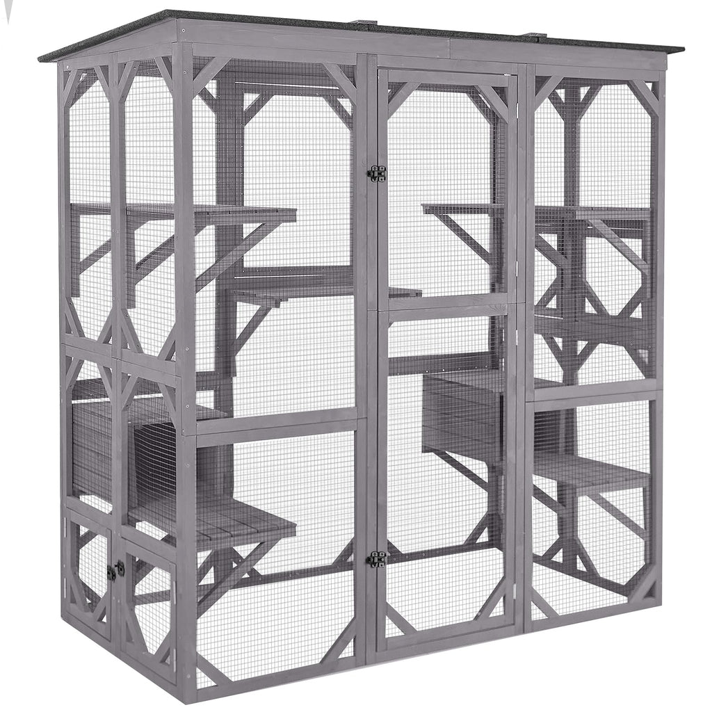 Extra Large 5-Level Outdoor Cat Enclosure with Cover F141897