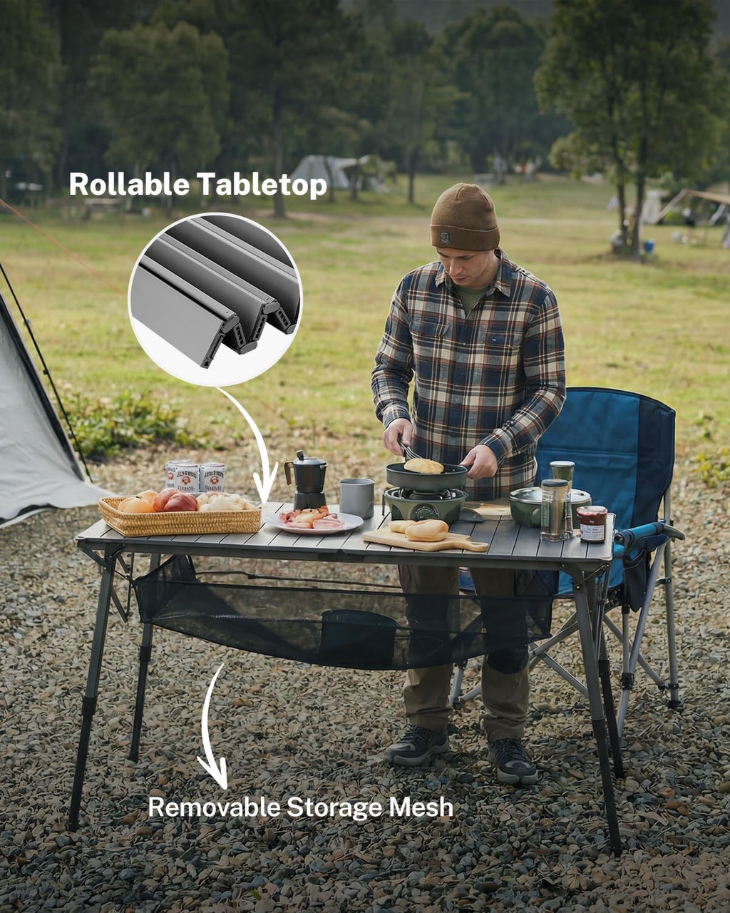50" Aluminum Folding Camping Table V8388