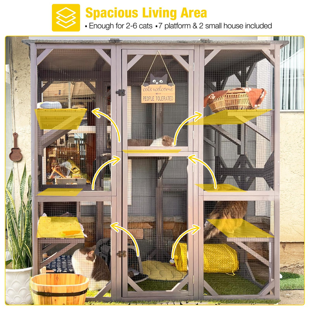 Extra Large 5-Level Outdoor Cat Enclosure with Cover F141897