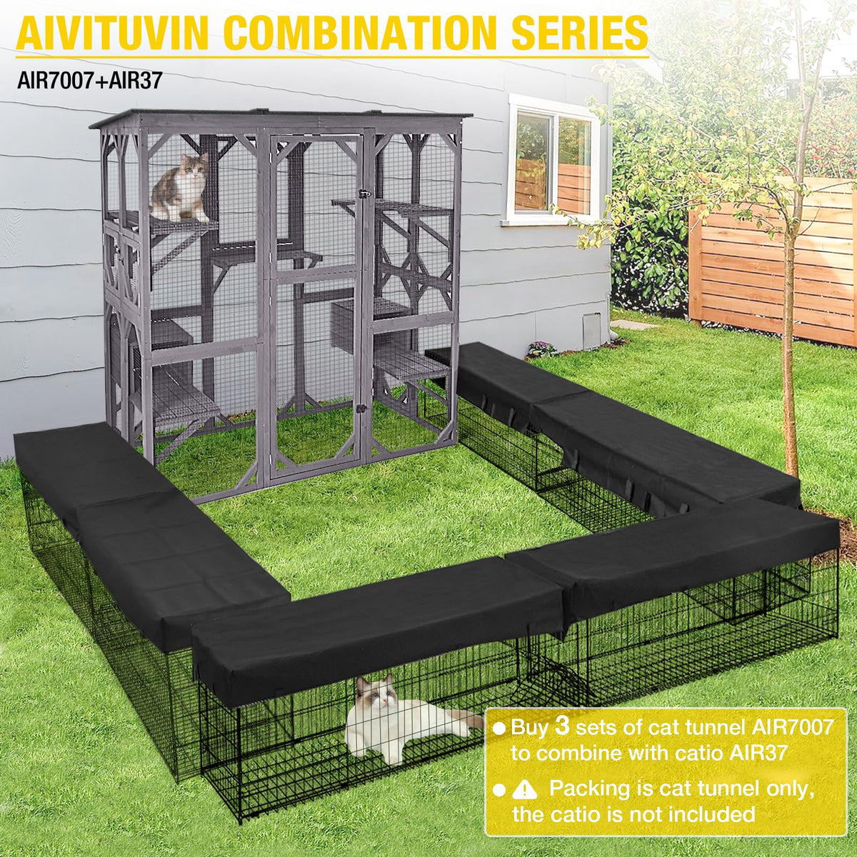 Extra Large 5-Level Outdoor Cat Enclosure with Cover F141897