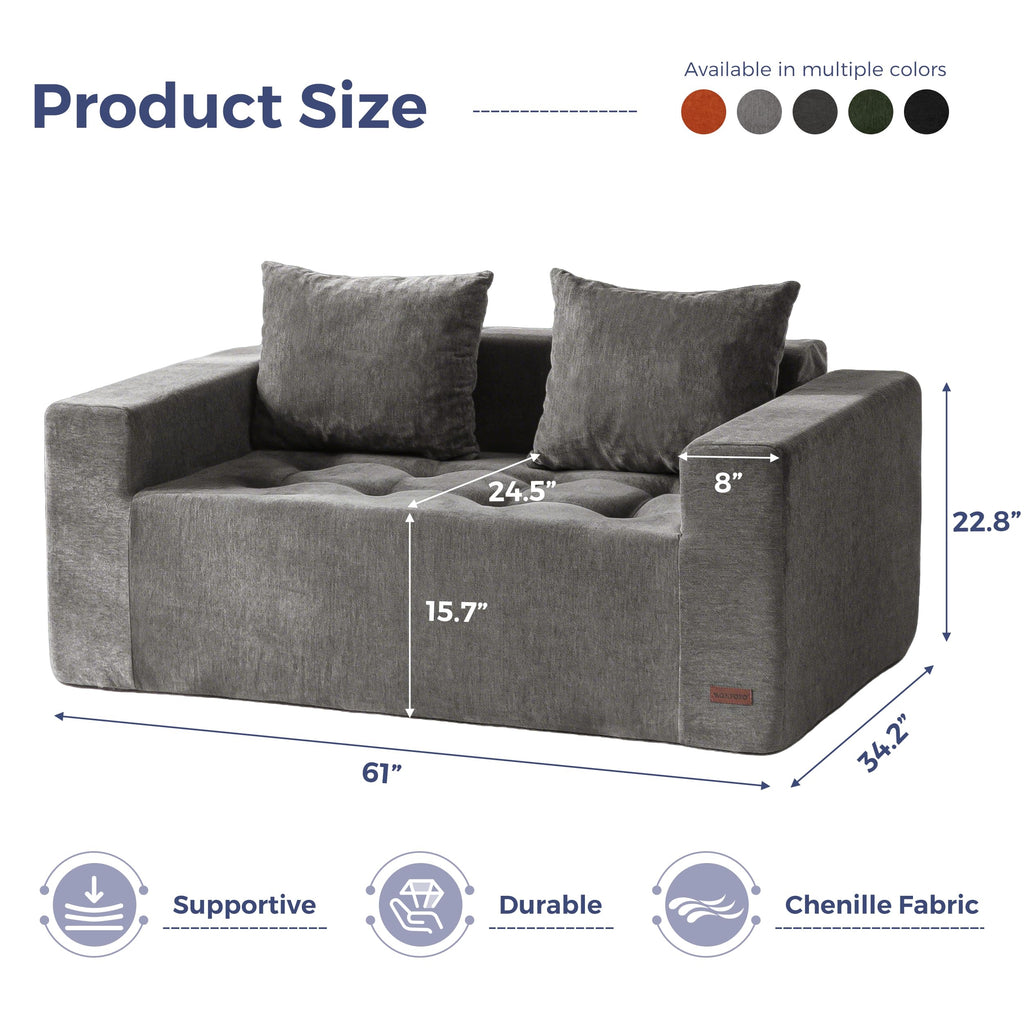 Light Grey Chenille Modular Sofa Couch O96927