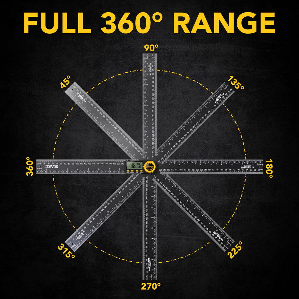 Aluminum Digital Angle Finder Gauge 10-inch 250mm Protractor N34663