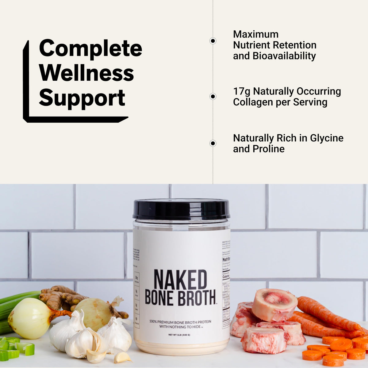 Beef Bone Broth Protein Powder 21G Protein 17G Collagen Unflavored C326838