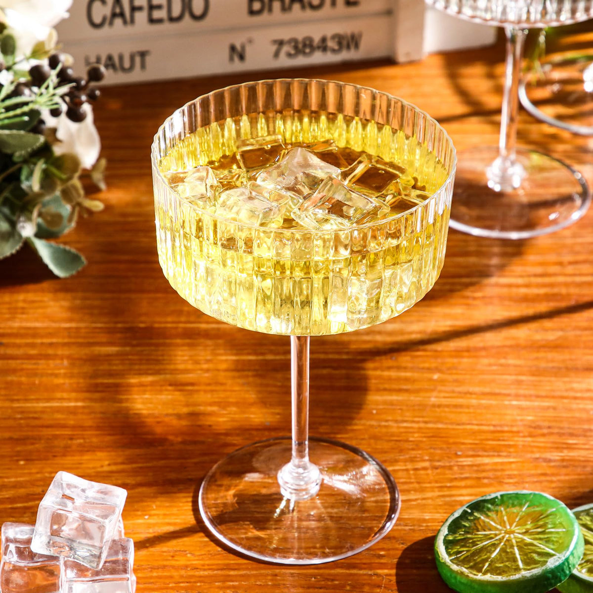 6 Pcs 10 oz Clear Plastic Martini Glasses Q284734