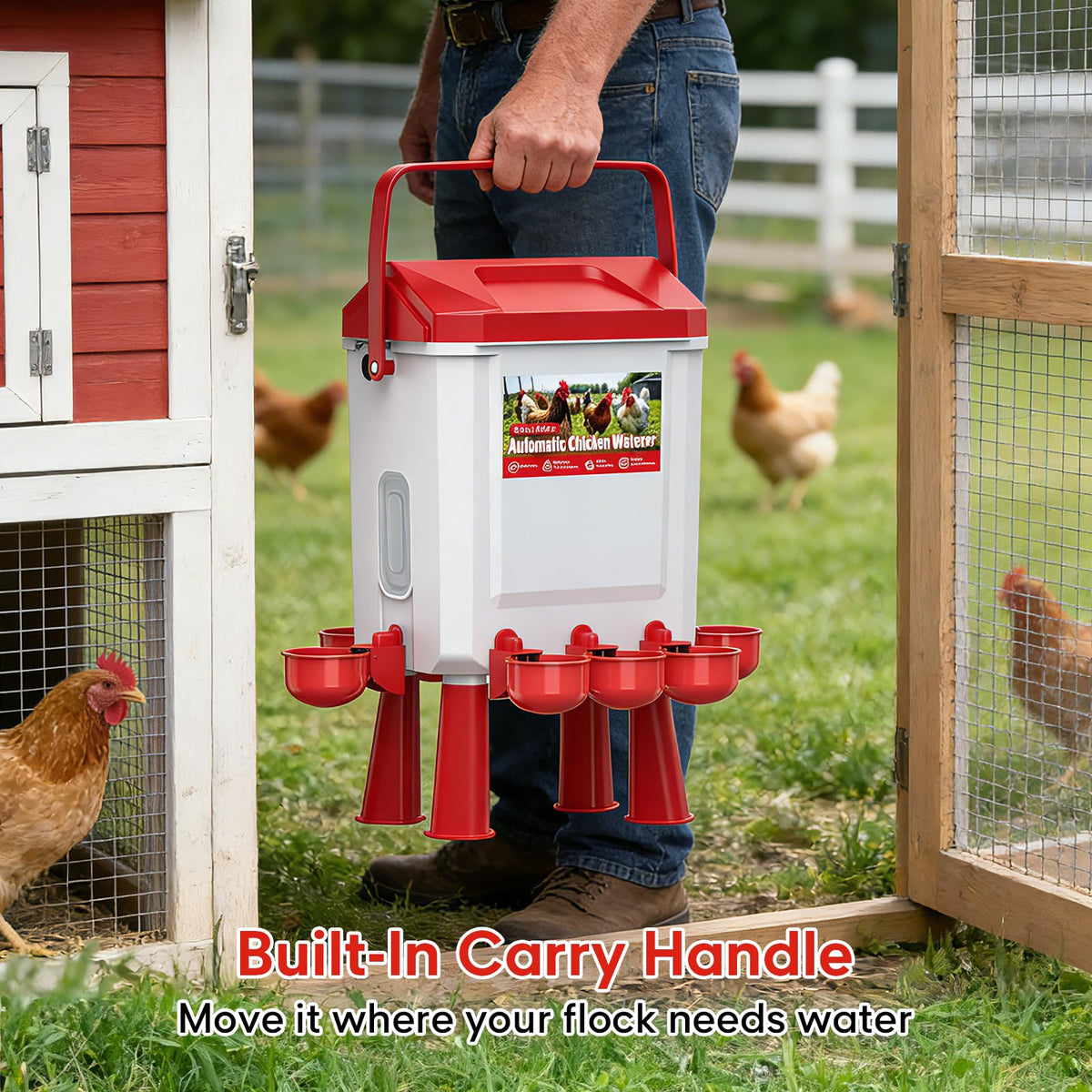 Automatic Chicken Waterer with Float Valve, 3 Gallons Q8668