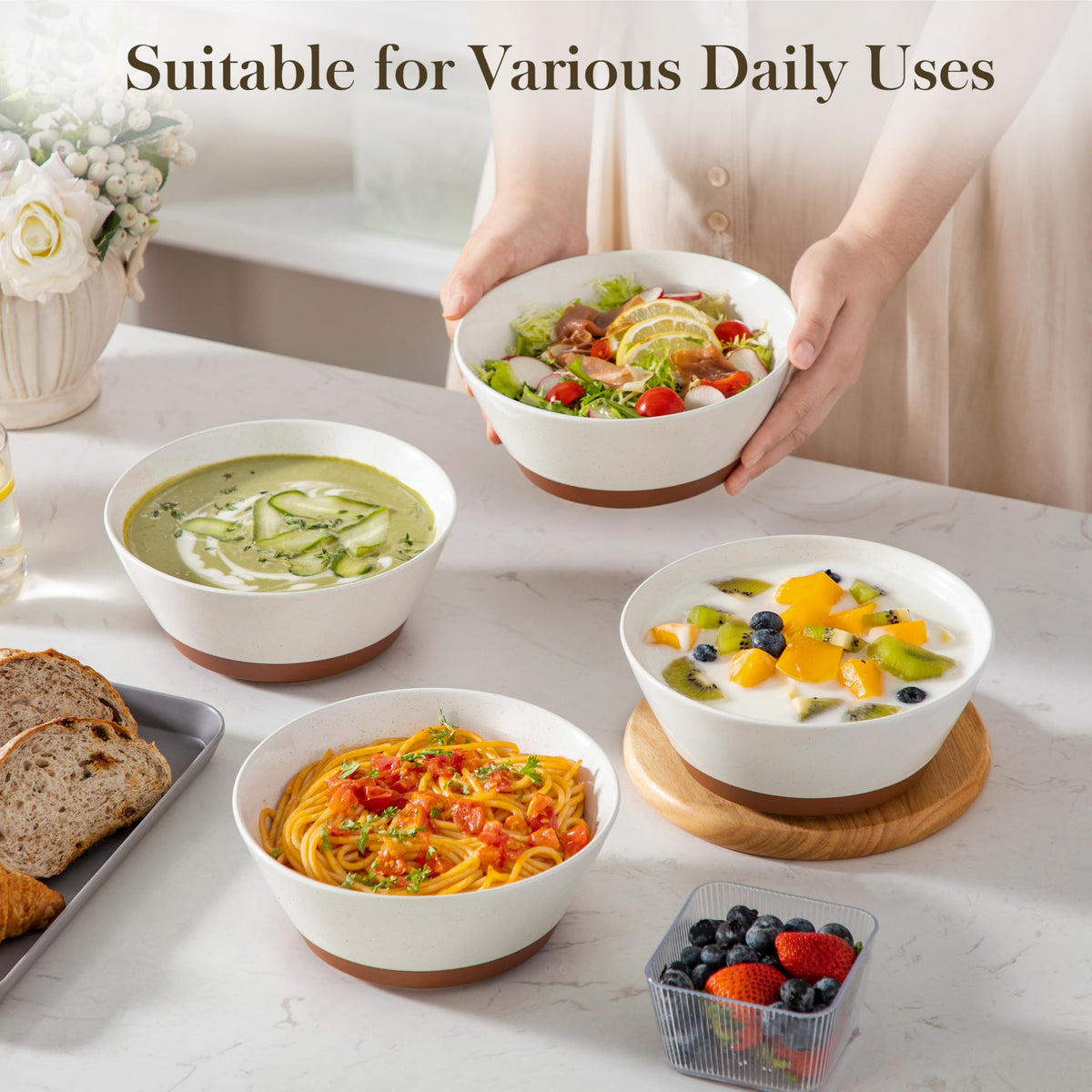 Ceramic Soup Bowls Set of 4 Q9704