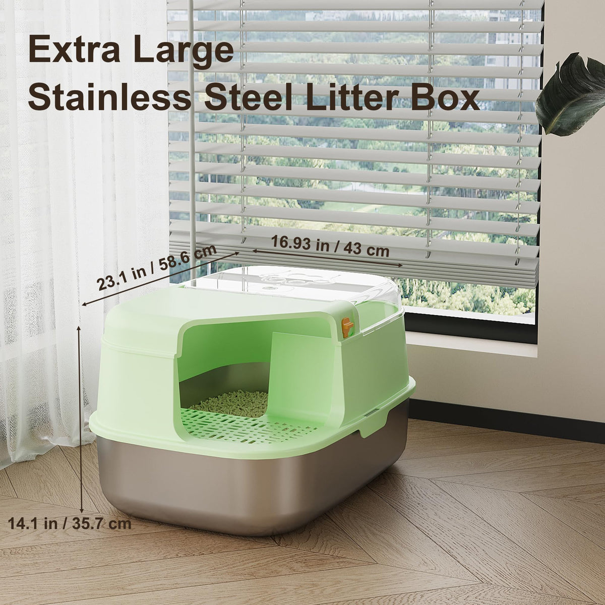 3-in-1 Convertible Cat Litter Box with Litter Trapping Grid C7052