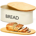 Metal Bread Box with Bamboo Lid Q2450