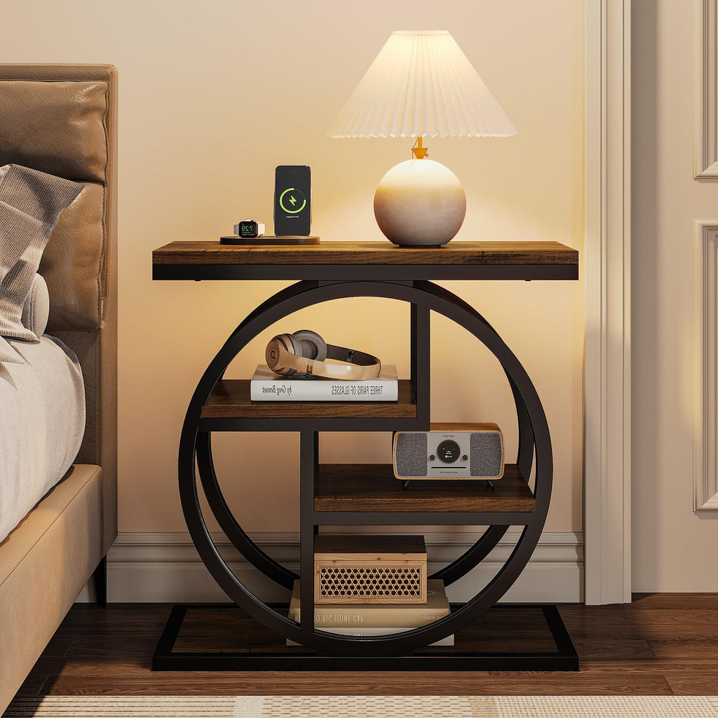 4-Tier Narrow Side Table with Storage Shelves M7473
