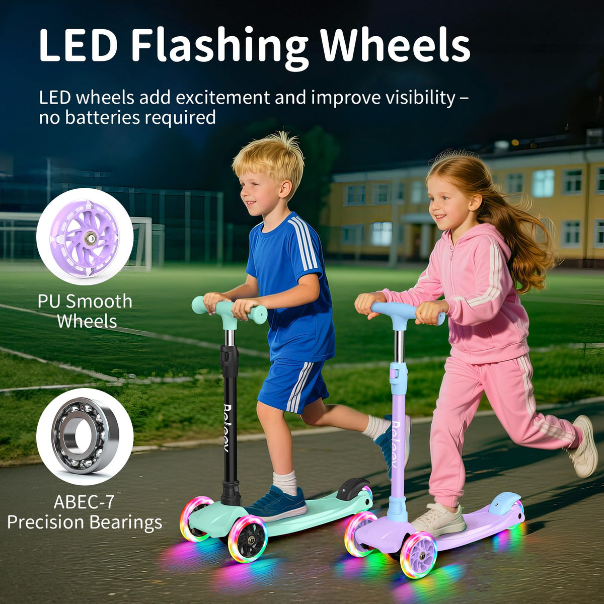 3 Wheel Kick Scooter with Light up Wheels A86193