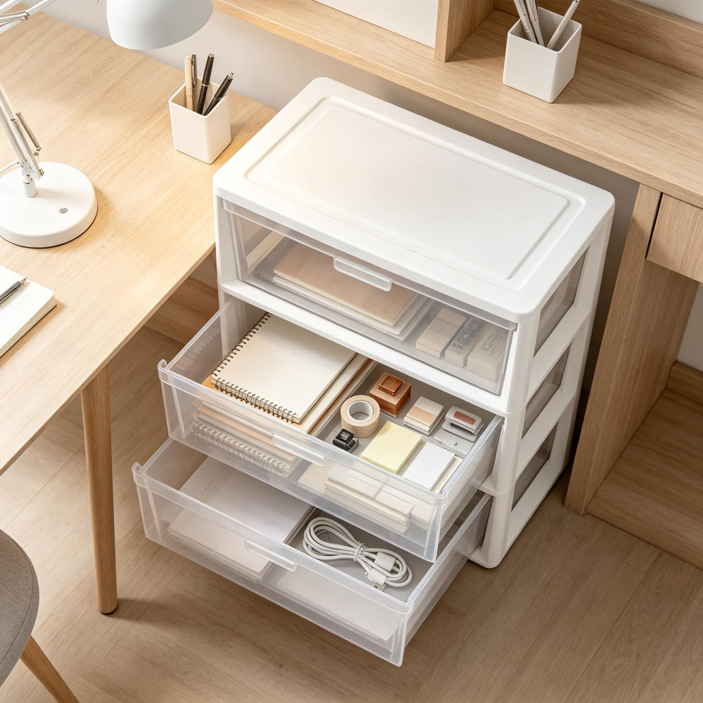 White 3 Drawer Plastic Storage Unit T16140